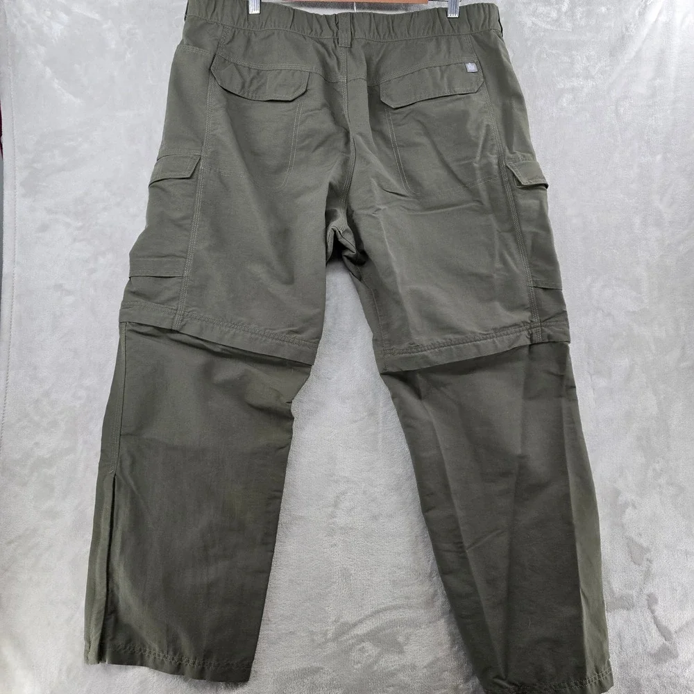 The North Face Convertible Pants Mens XL Green Cargo‎ Hiking Zip Off Outdoor
